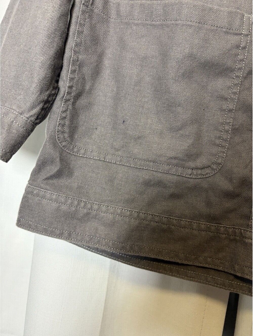 Eddie Bauer Cotton Blend Grey Lightweight Canvas Chore Coat. Size XS. $118 - Picture 2 of 8